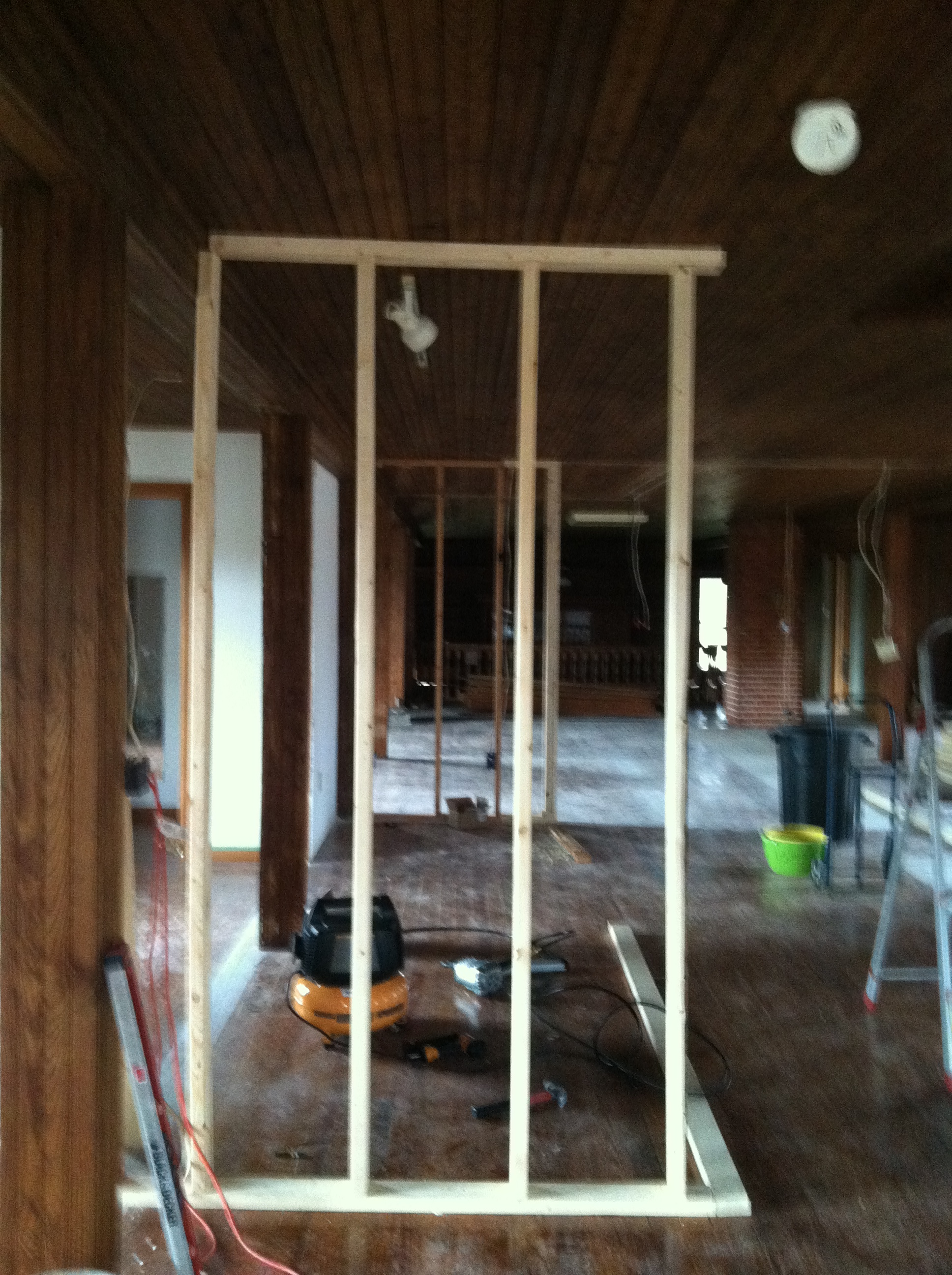 Framing in the guest room.