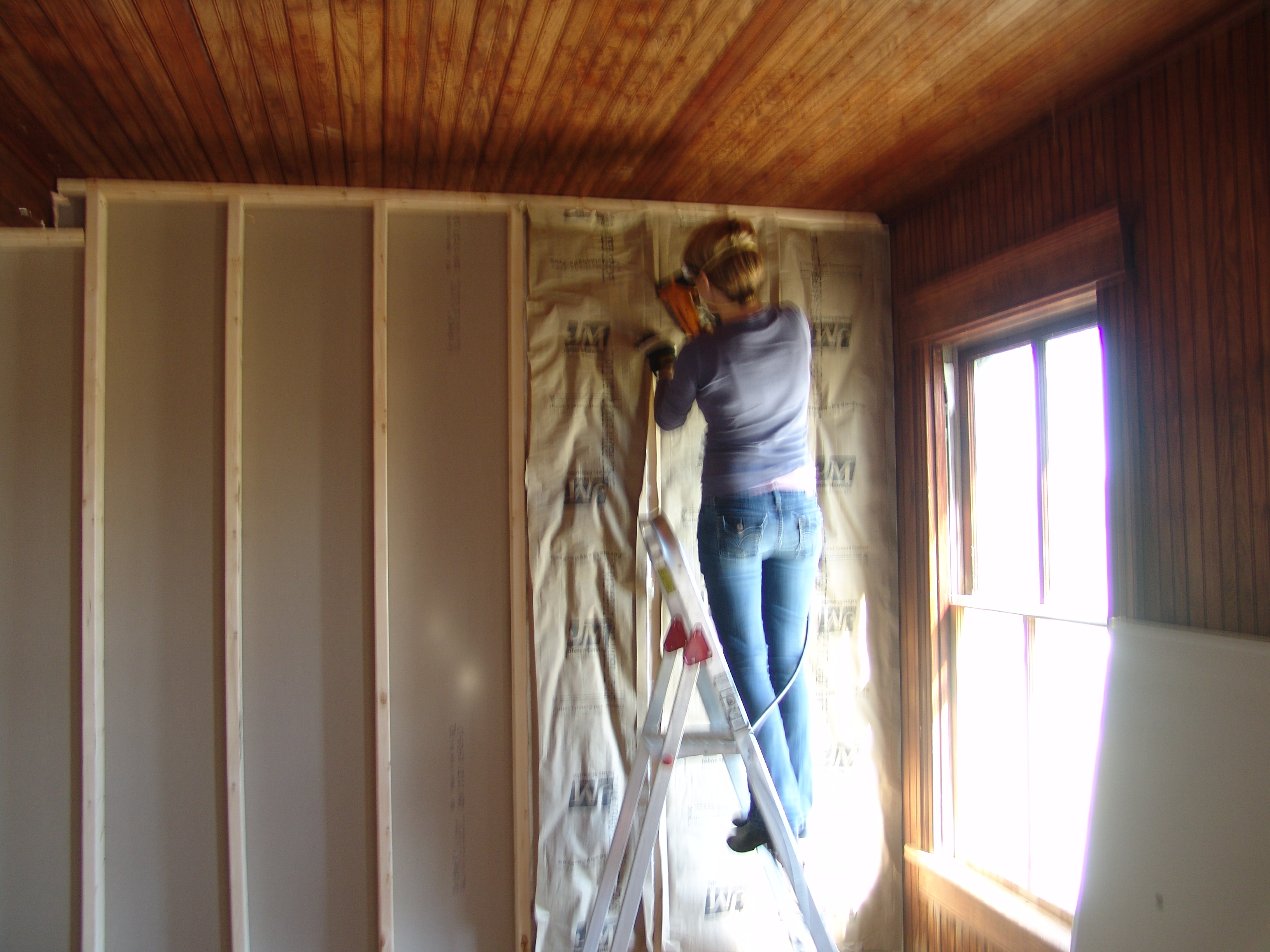 Putting in insulation, not my favorite thing.