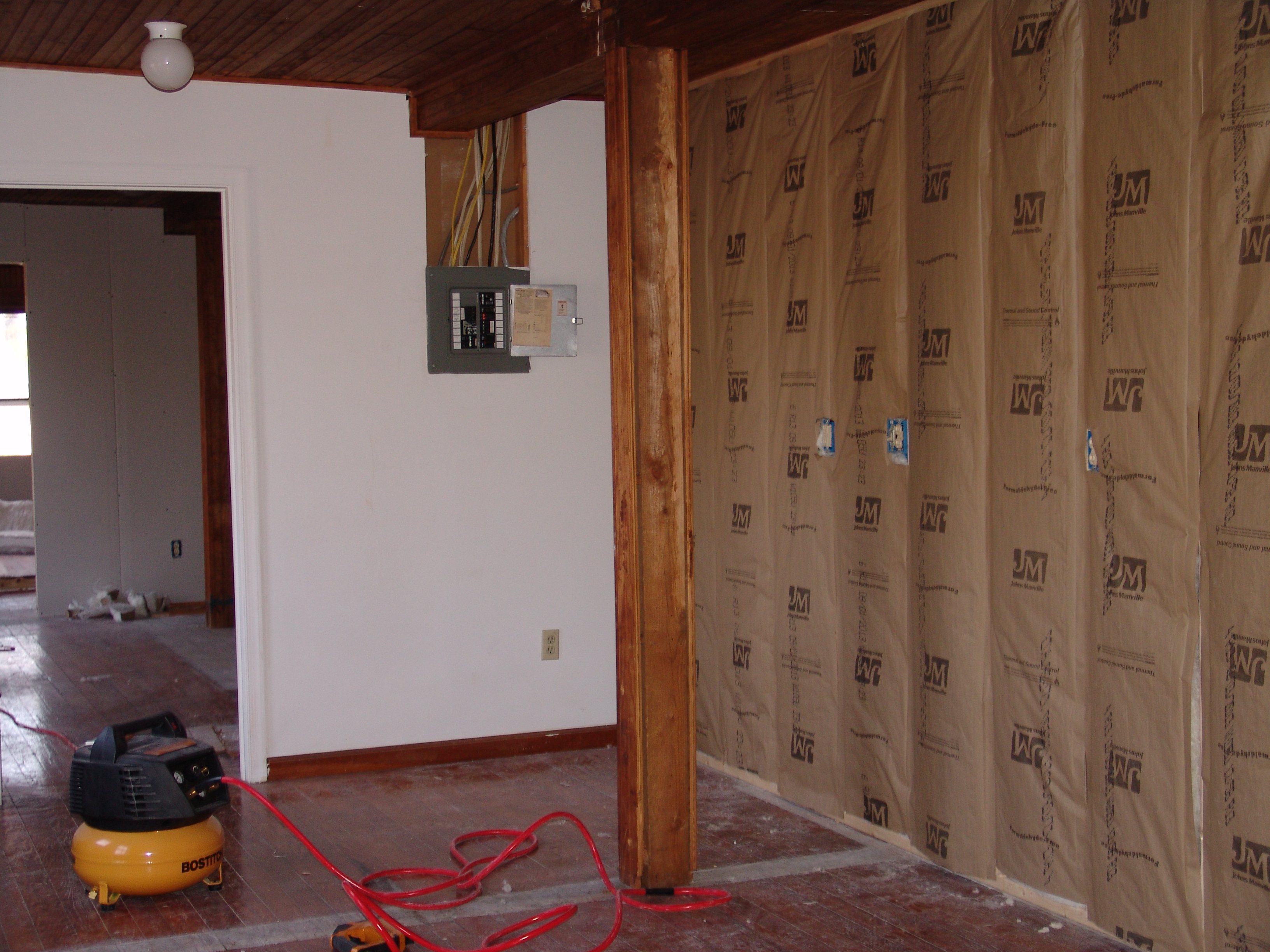Kitchen wall insulation.